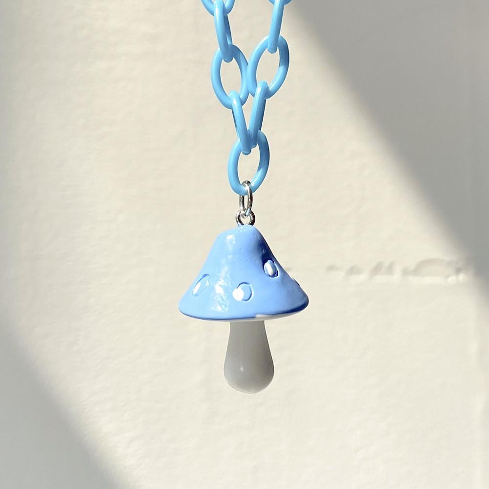 Colorful Resin Mushroom Necklace For Women Stunning Geometric Style Fashion Jewelry