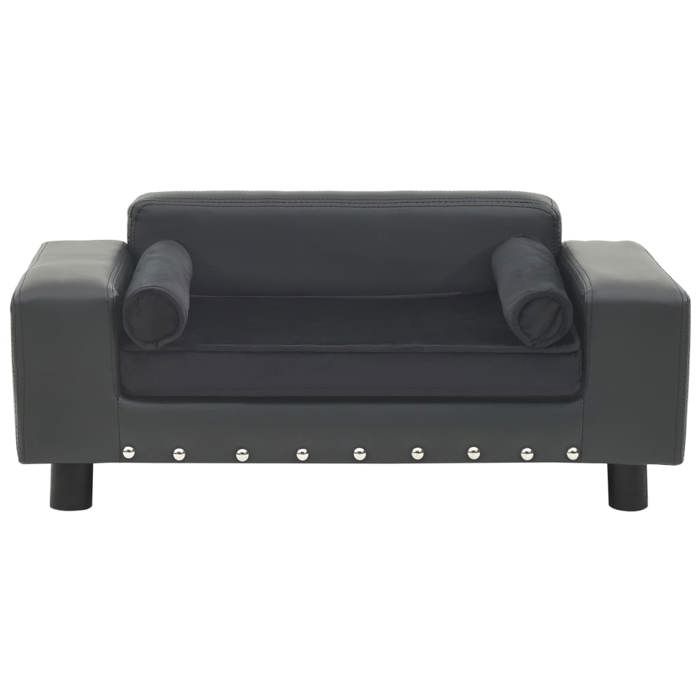 Canapé pour animal de compagnie - vidaXL - Gris foncé - 81x43x31 cm - Similicuir - Peluche douce