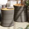 VidaXL Garden Side Tables Wood Top 2 Pcs, Coffee Tables, Outdoor Patio Terrace Furniture, Modern, Grey 366289