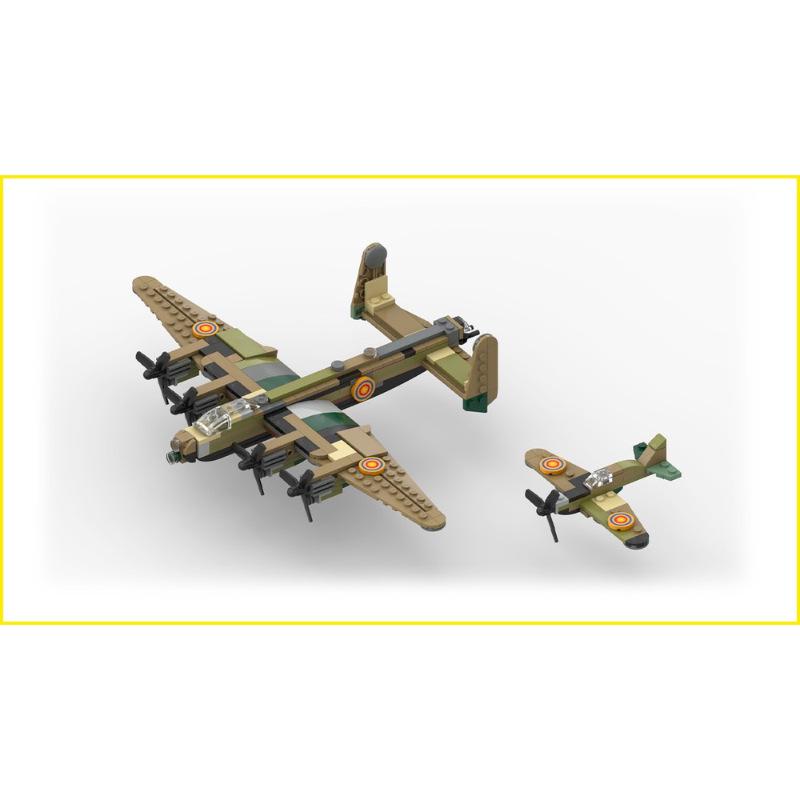 Платиновый Кирпич BOBlock Бомбардировщик Avro Lancaster времен Второй мировой войны MOC-48107-2