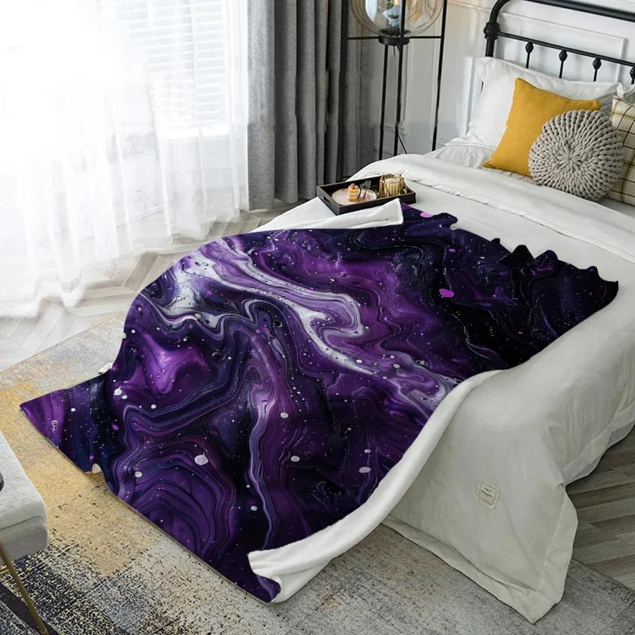 Cosmic Starry Blanket Microfiber Flannel Cover Blanket Bedroom Living Room Sofa Soft And Comfortable Home Decoration