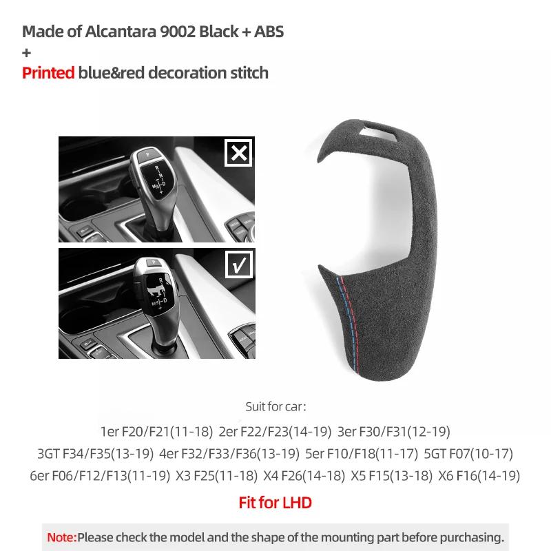 Betterhumz Auto Schaltknauf Abdeckung Zierleiste für BMW F20 F30 F10 F31 F32 F36 F34 F22 X3 X4 X5 X6 Wildleder Panel Innenzubehör