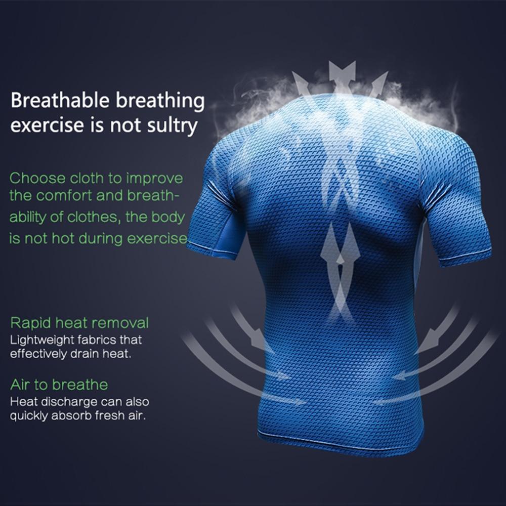 Quick Dry Workout Running Shirt Compression Fitness Tops Breathable Jersey Gym T-shirts Clothing Male Sport Shirts Men