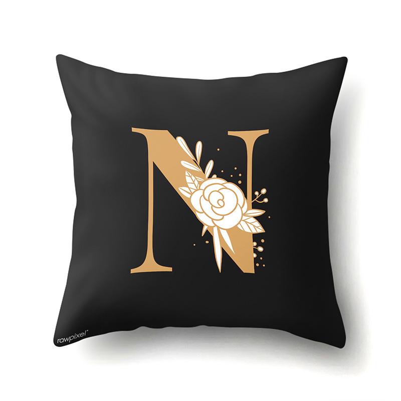 Polyester Kissenbezug Autodekoration Zuhause 26 Englische Buchstaben Gedruckt Taillenkissen Sofakissenbezug