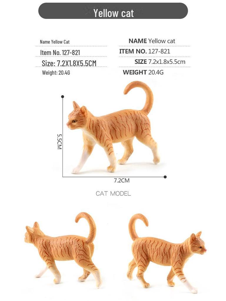 Seashell Cat Figurine: Realistic Kitten Toy Model