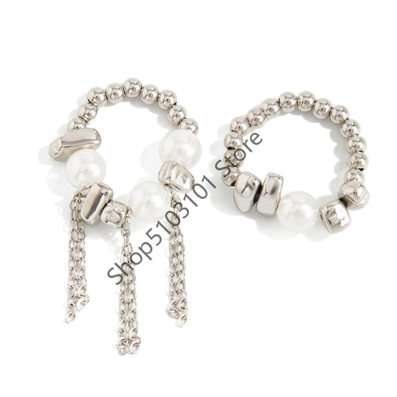 

X6HE Copper Coated Chain Tassels Imitation Pearls Jewelry Accessory For Daily Wear