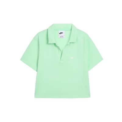 Essentials de Sport Solide Décontracté Pull Polo Manches Courtes Femme Hauts Vert Vapeur DV7885-376