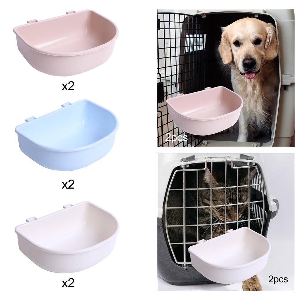 2Pcs Crate Dog Bowls Easy to Mount Water Feeder Dish for Wire Cages or Crates