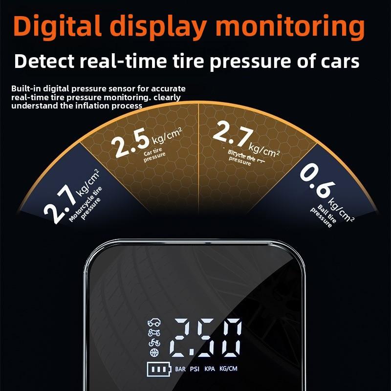 Car Air Pump Wireless Emergency Intelligent Digital Display Electric Air Pump Car Tire Pump Inflator