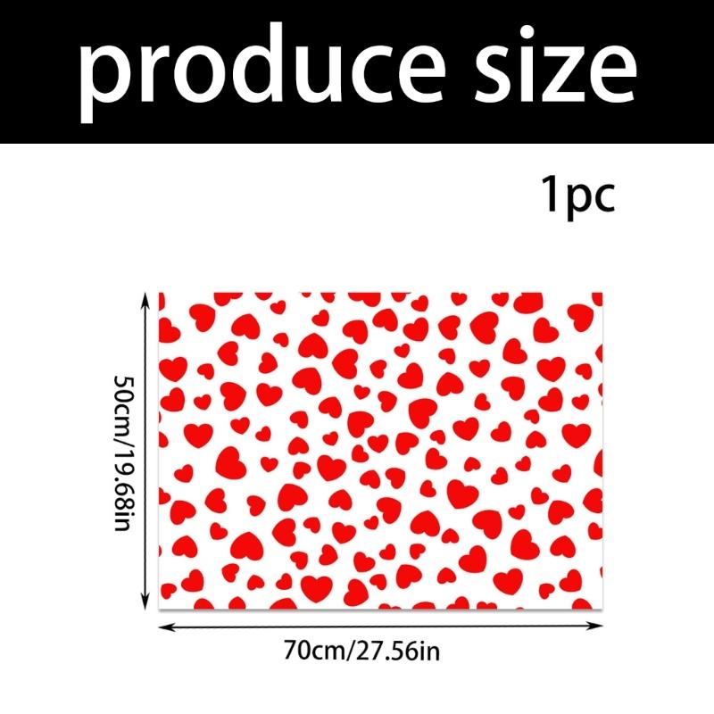 4Pcs Valentine's Day Wrapping Paper Set Love Heart Print Wrapping Paper for Birthday Wedding Anniversary Gift Packaging