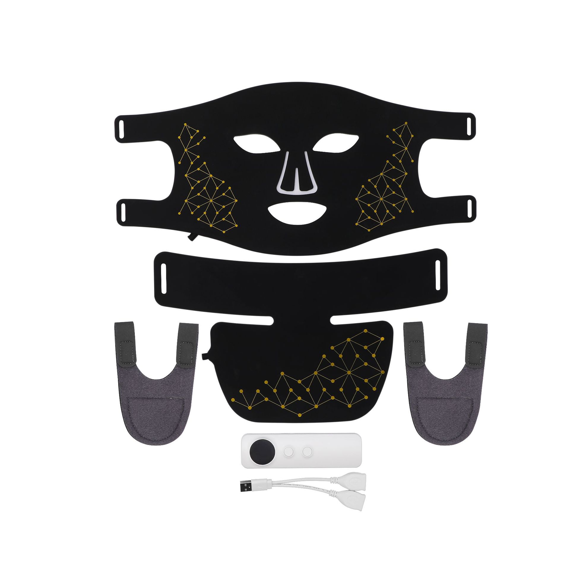 

Силиконовая маска-прибор, светодиодный ряд, красный и синий цвет, маска для шеи, лица, фотонный прибор для омоложения кожи, домашний косметический прибор