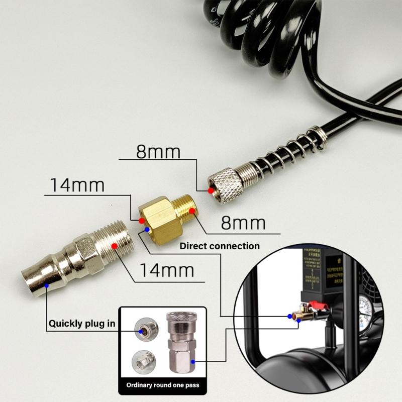 Schlauchaufroller Luftkompressor Schlauch Aufroller mit 1/4 Zoll Schnellkupplungen Steckern Fittings Effiziente Nutzung unter verschiedenen Bedingungen