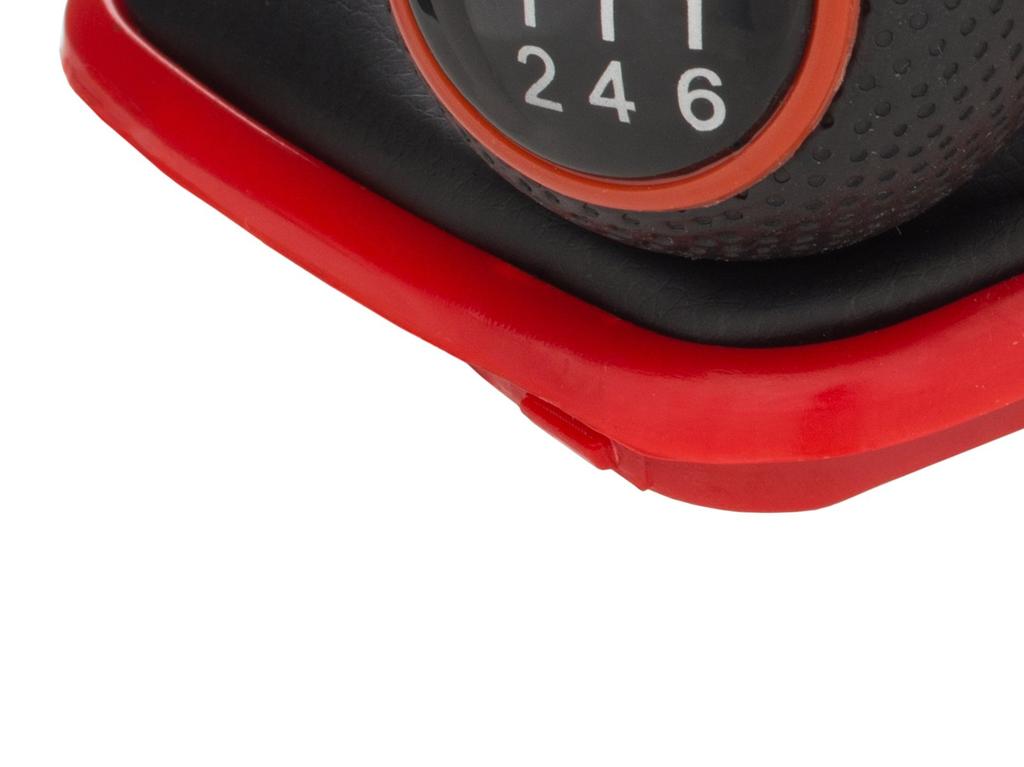 VW Golf IV 97-06 Gear Shift Knob With Leather Gaiter, Red Frame, 6-Speed, 12 MM