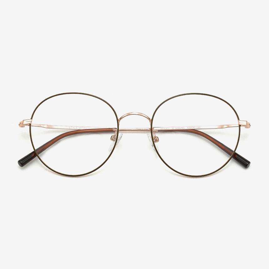Seutailwokeu Matte Brown & Rose Gold Metal Style11 M Mbr/Rg 53Mm Stylework Eyeglass Frames