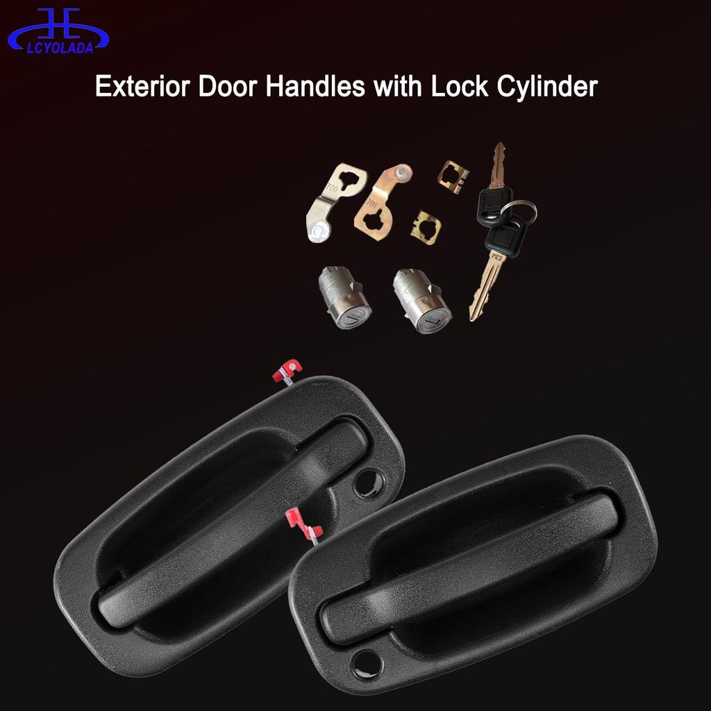 Front Exterior Door Handle With Locks Compatible With 1999-2006 Chevy Silverado 1500 2500 3500 Classic Suburban Tahoe Avalanche GMC Sierra Yukon XL