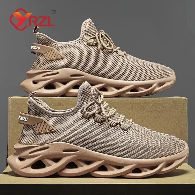 

YRZL Повсякденне взуття Чоловічі кросівки Легке чоловіче спортивне взуття Сітчасте дихаюче тенісне взуття для чоловіків Кросівки для бігу на платформі 39 коричневий