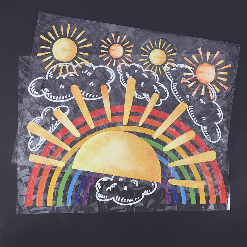 Regenbogenwolke Fensteraufkleber Elektrostatische Glas Sonnenfänger Aufkleber für Zuhause Kinder Schlafzimmer Dekoration Kinderzimmer Babyzimmer DIY Deko