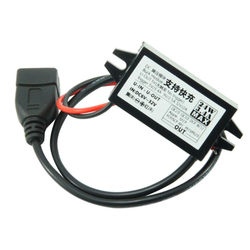 Universal for DC6V~32V to 5V~12V USB Switching Power Supply for Car Truck Dashboard Camera Hardwire Kit