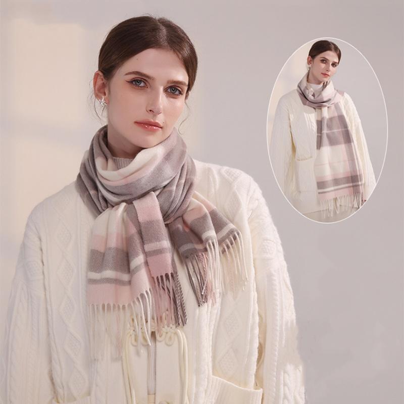 Women's Fashion Scottish Style Tartan Warm Scarf Plaid Soft Long Wrap Shawl Christmas Valentine's Day for Girlfrend Wife Mom