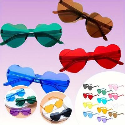 Bunte herzförmige Modebrillen Damen Lustige Party-Accessoires für Geburtstagsfeier Neujahr Musikfestival und Hochzeit