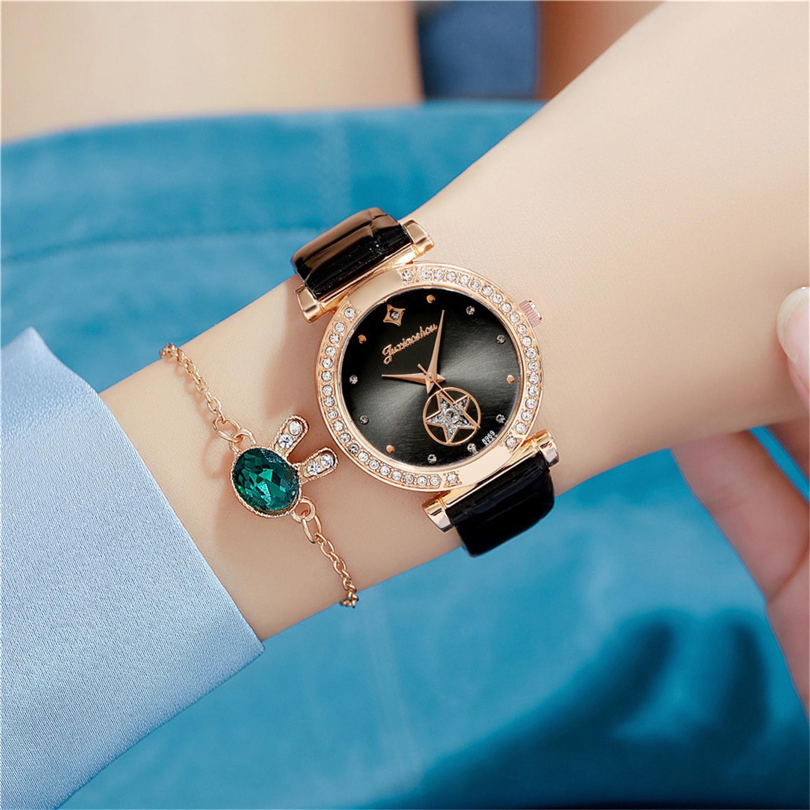 Women Watches Quartz Watch Bracelet Set Women s Smooth Belt Quartz Watch One Size