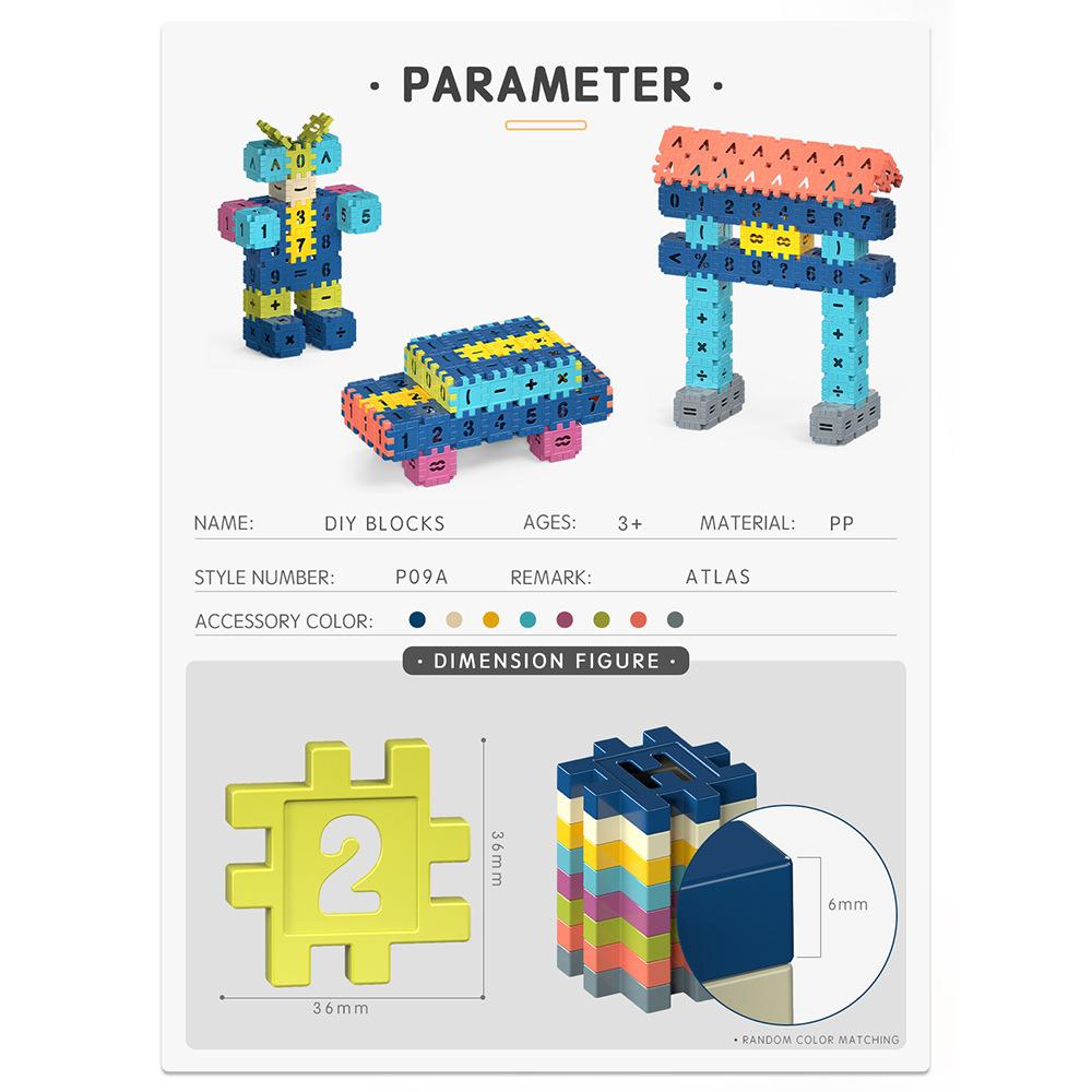 English Version Children Build Houses Square Building Blocks Kindergarten 3-6 Years Old Educational Enlightenment Assembling Toys