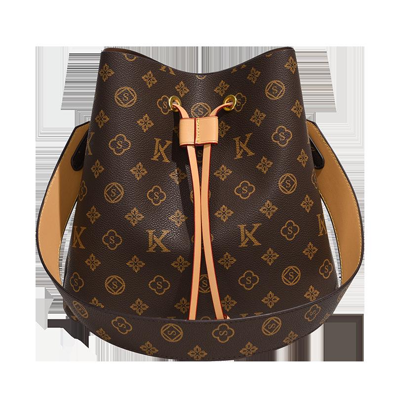 

Trendy Women s Monogram Bucket Bag - Summer 2025 Crossbody & Shoulder Handbag with Large Capacity коричневый
