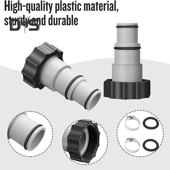 1 Set Replacement Hose Adapter Reusable Pool Hose Connector Durable Threaded Connection Pump Swimming Pool Parts