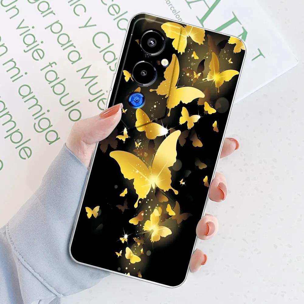 Für Tecno Pova 4 Pro Hüllen Marmor Transparente Hüllen Tecno Pova 4 Silikon Klarer Stoßfänger Für Tecno Pova4 Pro Blumen Handyhüllen