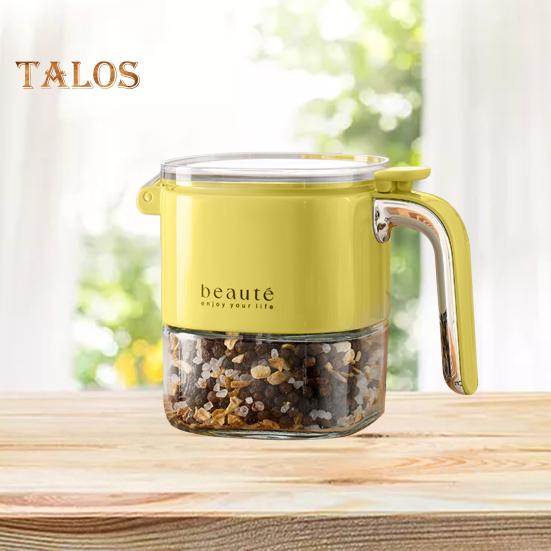 Barattolo per condimenti in vetro sigillato, contenitore per spezie con coperchio a pulsante, contenitori per spezie vuoti a prova di umidità per la cucina