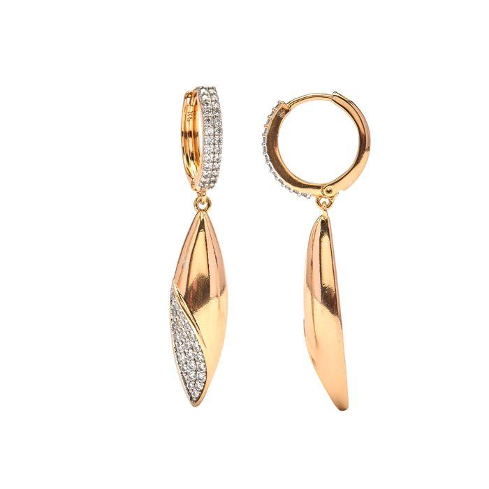 Boucles d'oreilles Luxenter en Zirconia finition or jaune 18k - Iskio