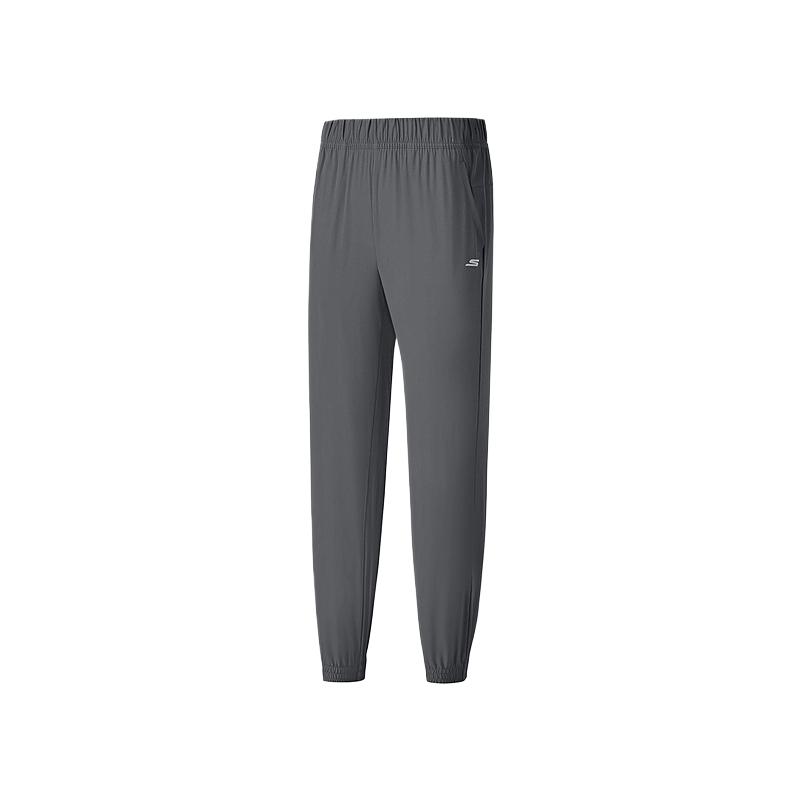 Skechers Comfortable Solid Color Elastic Waist Cuffed Casual Pants Women bottoms Iron-Gate-Gray P325W062-006L M