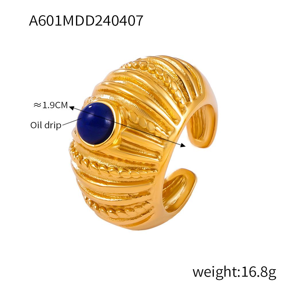 316L Stainless Steel Rings For Women 18K Gold Plated Waterproof Women's Chunky Ring Goth Golden Open Ring Luxury Woman Zircon