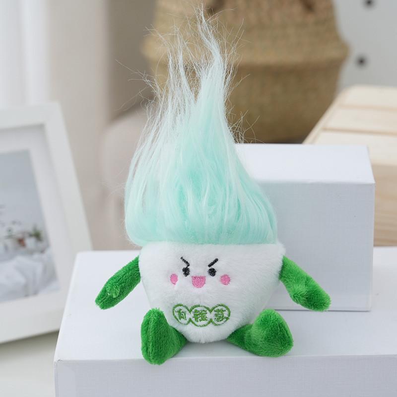 Cute Stuffed Plush Toy Doll Keychain Fluffy Adorable Animal Pendant Light Green Pink