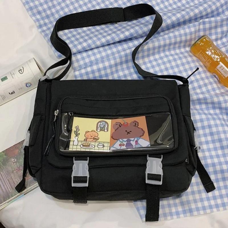 Wasserdichte Canvas Umhängetasche Damen Herren Handtaschen Schultasche Student Umhängetasche Mode Große Kapazität Umhängetasche Schulranzen