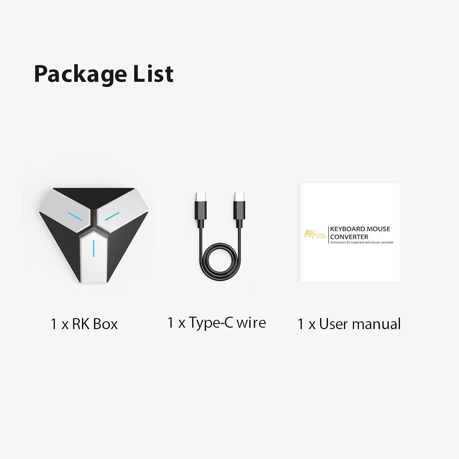 

Конвертер клавиатуры и мыши для PS4/PS3/N-switch/Xbox One, адаптер контроллера клавиатуры для мыши USB 2.0 10.87*9.5*2.8cm серебряный/чёрный