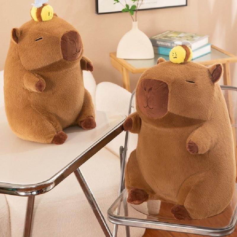 Adorable Stretchable Capybara Plush Toy With Cute Bee Design Perfect For Kids Gift