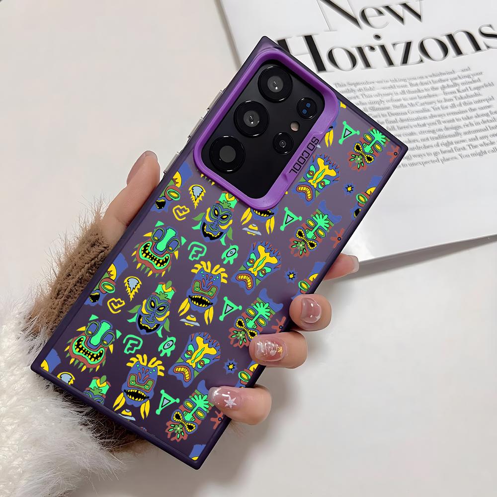 Cool Tiki Phone Case For Samsung Galaxy S25 Edge S24 S23 S22 S21 S20 Ultra Funda Silicone Silver Cover