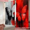 2pcs Artistic Butterfly Curtains Digital Printing   Black White Red Modern Abstract Pattern for Contemporary Living Room Decor