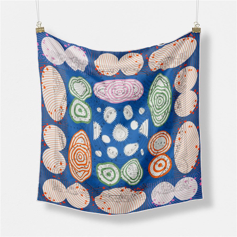 Twill Silk Scarf Women Indian Tiger Print Square Scarves Wraps Bandana Small Hijabs Silk Foulards Tie Headband Neckerchief 53CM