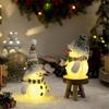 Set Of 2 Decorative LED Lamps Snowman Ornament with Colorful Accessories Elegant Christmas Ornamentation Supplies