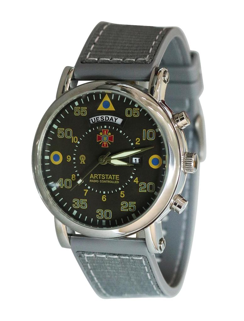 Khaki Aviation Watch with Proceeds Donated To TPU Long Life [ARTSTATE AS3293] Men's Radio-Controlled Day/Date Function, 100% UNICEF, Strap,