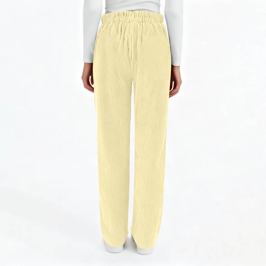 Damen Freizeitmode, Farbe Kordelzug Locker Gerade, Hosen mit Taschen