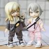 Rakulifey Obitsu 11 Outfit, OB11 Size Outfit for 11cm Obitsu Dolls, 3-Piece Set (Coat, Pants, Bag), 5 Colors (Gray)