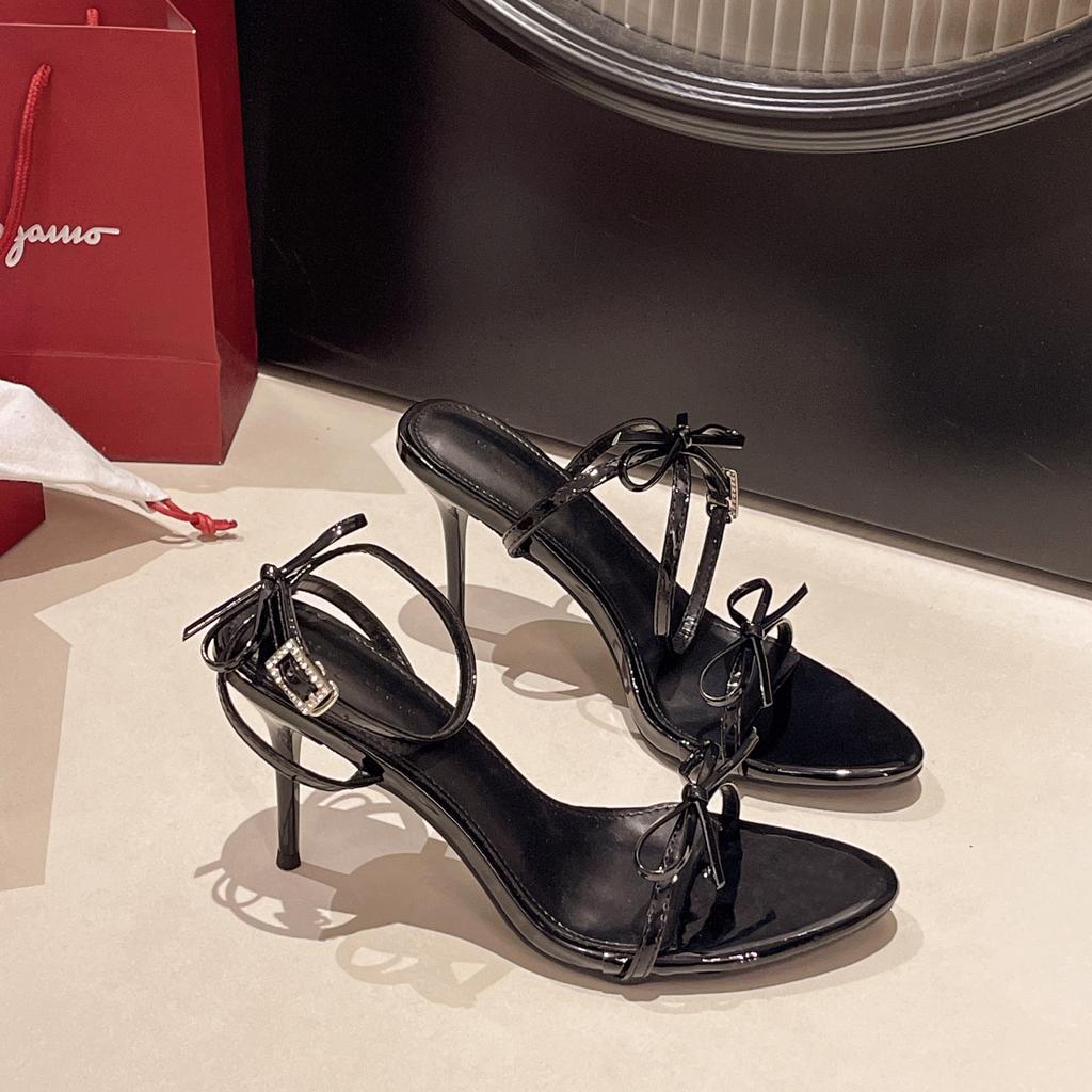 Fashion Summer 2025 Fashion Bowknot High Heel Shoes Women Open Toe Shoes Dresses Sandals Summer Women Elegant Thin Heel Sandals 125