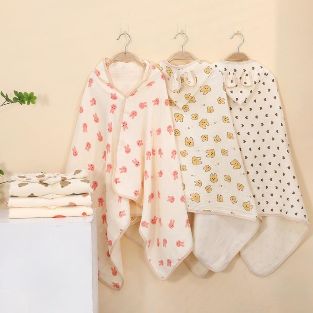 Soft Texture Pure Cotton Gauze Bear Printed Baby Swaddle Cloth  Baby Wrapping
