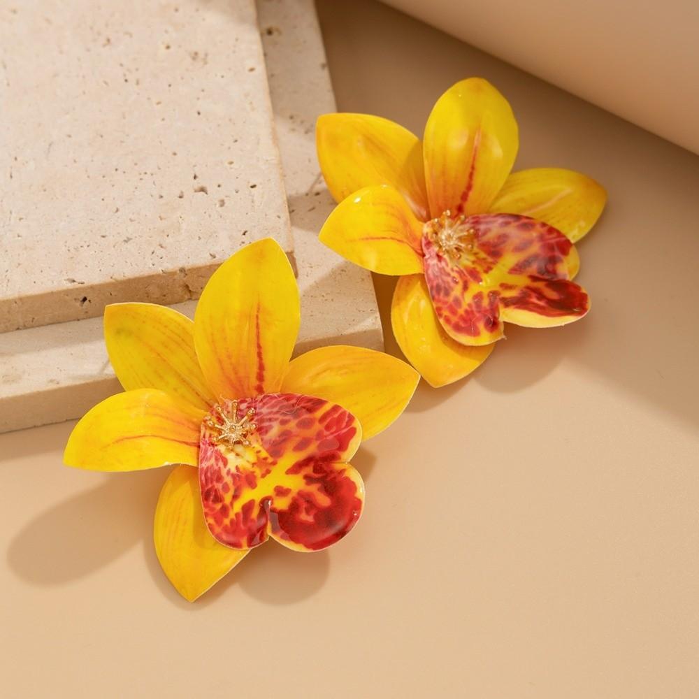 Simulation Flower Necklace Orchid Simulation Flower Earrings Sweet Clavicle Chain  Ladies