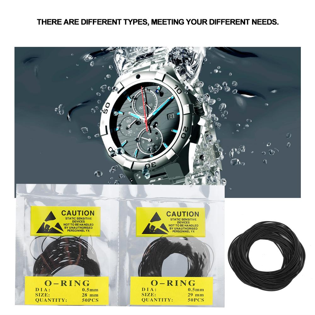 950Pcs O Ring Waterproof Rubber Seal Watch Back Cover Seal Gaskets Repairing Tool 0.5mm