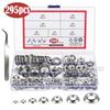 295Pcs304 Stainless Steel Concave-convex Washer Set 160pcs Fisheye Washer Bowl Washer Cone Pad Box