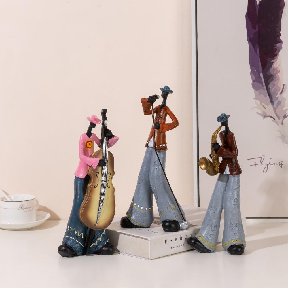 Creative American Band Decoration Musical Instrument Model Living Room Porch Study Nordic Arts And Crafts Statue Sculpture Home
